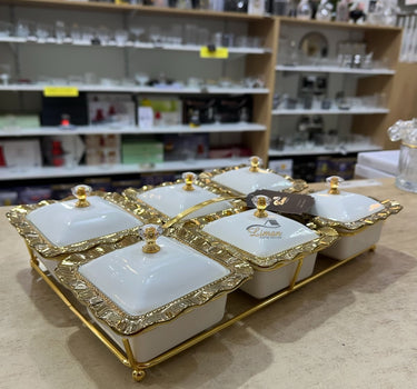 Bavary ARABIA ONTBIJT/ SNACKSCHALEN SET 13 DELIG GOUD