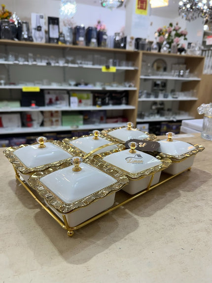 Bavary ARABIA ONTBIJT/ SNACKSCHALEN SET 13 DELIG GOUD