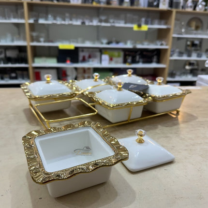 Bavary ARABIA ONTBIJT/ SNACKSCHALEN SET 13 DELIG GOUD