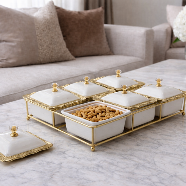 Bavary ARABIA ONTBIJT/ SNACKSCHALEN SET 13 DELIG GOUD