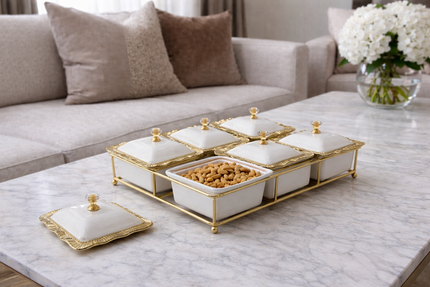 Bavary ARABIA ONTBIJT/ SNACKSCHALEN SET 13 DELIG GOUD