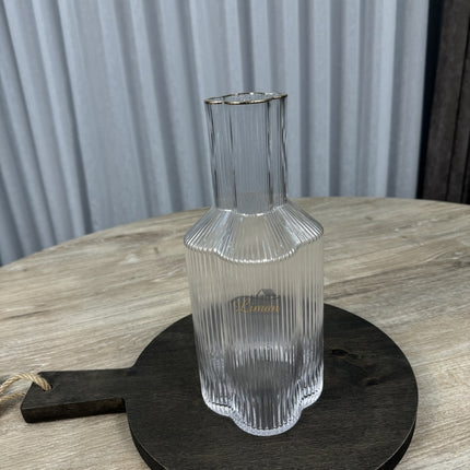 Bavary Flower Karaaf Transparant - Gold  1.5 Liter