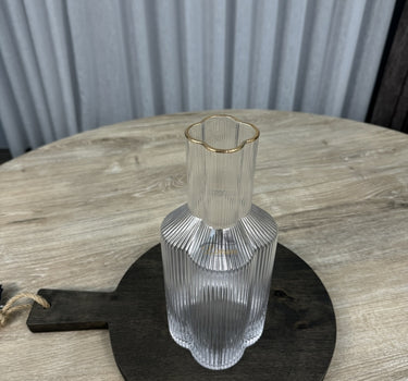 Bavary Flower Karaaf Transparant - Gold  1.5 Liter
