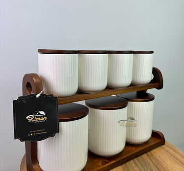 Bavary Line Kruidenset met Stand met acacia hout
