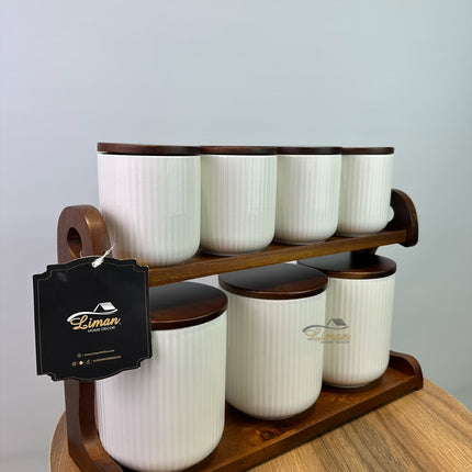 Bavary Line Kruidenset met Stand met acacia hout