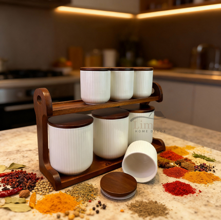 Bavary Line Kruidenset met Stand met acacia hout