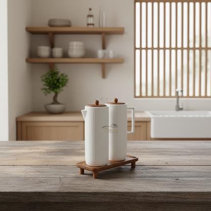 Bavary Line Olie & Azijnset met Acacia Stand