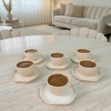 Bavary Linea Espressoset 12 delig | 6 persoons Beige