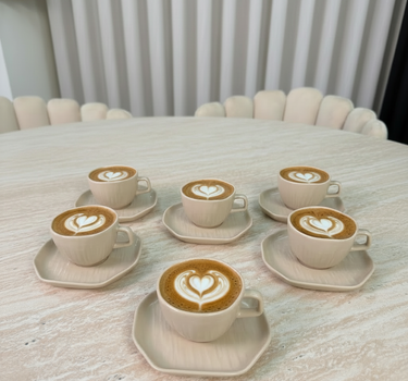 Bavary Linea Koffieset 12 Delig | 6 Persoons Beige - Cermico