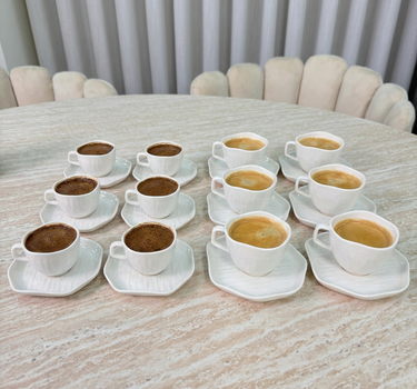 Bavary Linea Koffieset 12 Delig | 6 Persoons Wit - Cermico