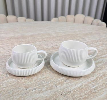 Bavary Lines ( BONDY ESPRESSO ) Espressoset 12 Delig | 6 persoons Wit
