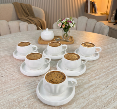 Bavary Lines ( BONDY ESPRESSO ) Espressoset 12 Delig | 6 persoons Wit