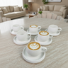 Bavary Lines ( BONDY LINE ) koffieset 12 Delig | 6 Persoons Wit