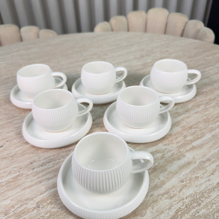 Bavary Lines Espressoset 12 Delig | 6 persoons Wit