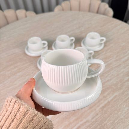 Bavary Lines koffieset 12 Delig | 6 Persoons Wit