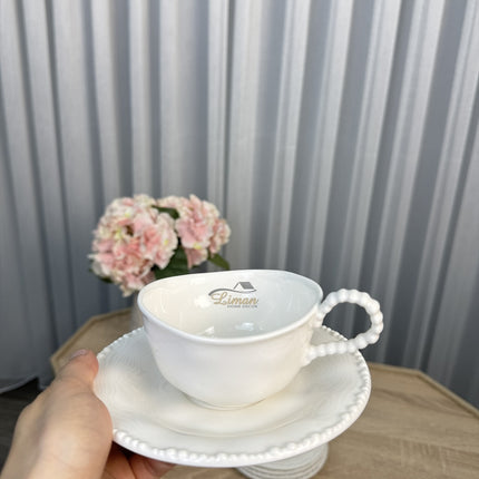 Bavary Parel Koffieset 12 Delig | 6 Persoons Wit