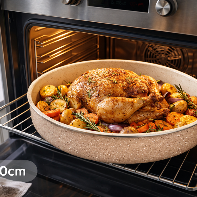 Bavary Rond Ovenschaal Graniet Beige 40cm