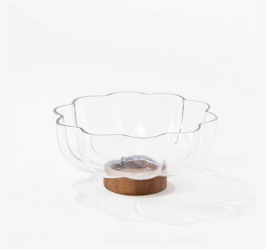 Bavary Rustic wood Daisy glazen schaal | 25,5 cm