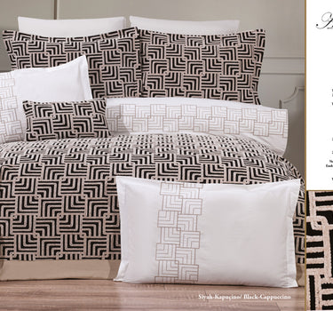 Bella Bella Home Anastasia Spreiset 10 delig Black - Cappuccino