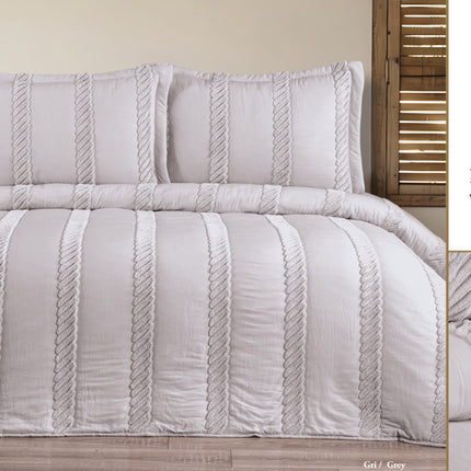 Bella Bella Home Flora Spreiset 3 delig Grijs