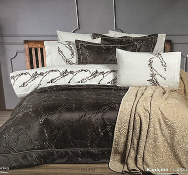 Bella Bella Home Hera Spreiset 10 delig Black - Cappuccino