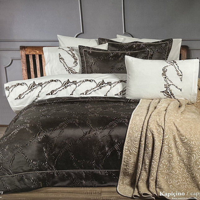 Bella Bella Home Hera Spreiset 10 delig Black - Cappuccino