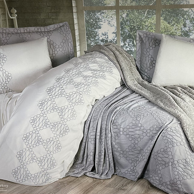 Bella Bella Home Kristina Dunne Spreiset 7 delig Grijs