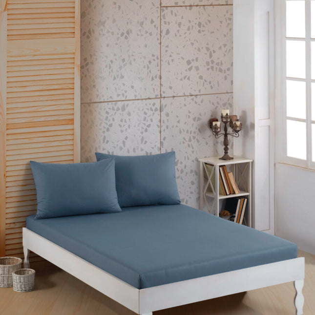 Bella Bella home ranforce Katoenen Hoeslaken set Donker grijs