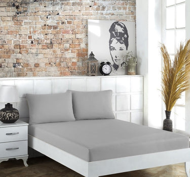 Bella Bella home ranforce Katoenen Hoeslaken set grijs