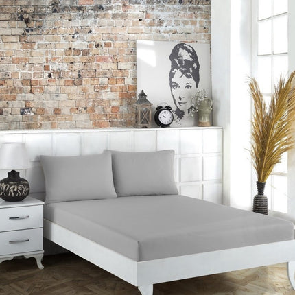 Bella Bella home ranforce Katoenen Hoeslaken set grijs