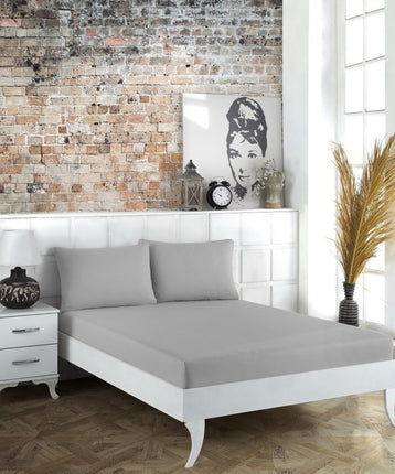 Bella Bella home ranforce Katoenen Hoeslaken set grijs