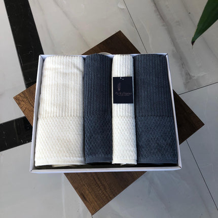 Bella Bella Home Ribble Handdoekenset 4 Delig Cream / Antraciet Blauw