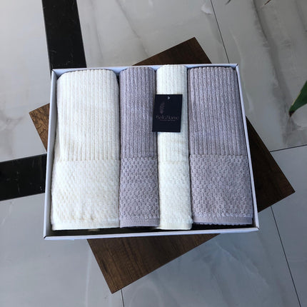 Bella Bella Home Ribble Handdoekenset 4 Delig Cream / Grijs