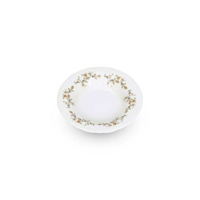 BonBistro Diep bord 23,5/14xH4cm brown flower Retro