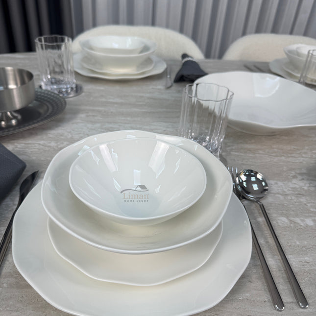 BonBistro Elva serviesset 16 delig | 4 Persoons Wit