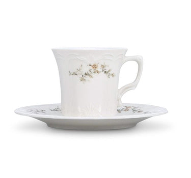 BonBistro Flower Retro Brown Cappuccino/Nescafeset 12-Delig | 6-Persoons