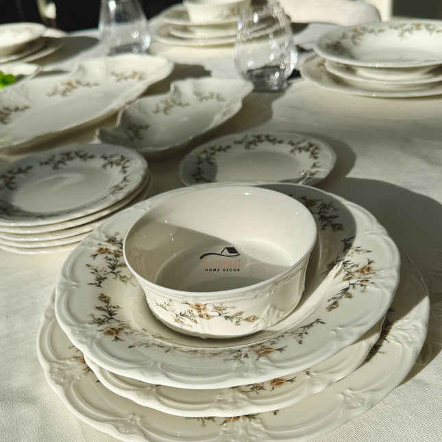 BonBistro Retro Beige Serviesset 24 Delig | 6Persoons