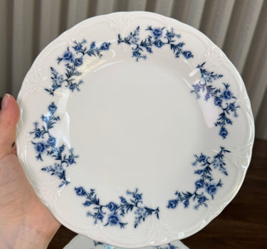 BonBistro Retro Blauw flower Gebaksset 7 Delig