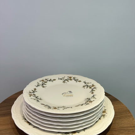 BonBistro Retro brown flower Gebaksset 7 Delig