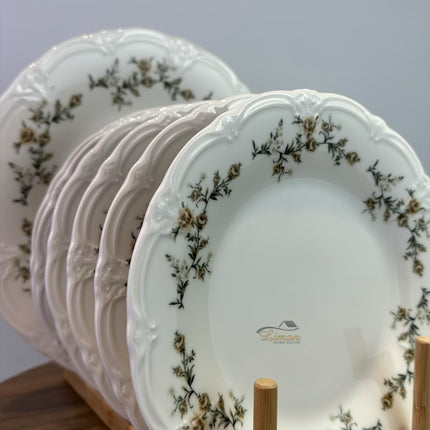 BonBistro Retro brown flower Gebaksset 7 Delig