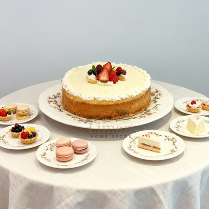 BonBistro Retro brown flower Gebaksset 7 Delig