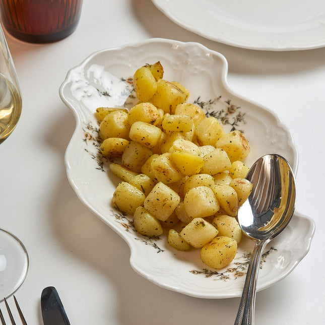 BonBistro Serveerschaal 26x16cm brown flower Retro