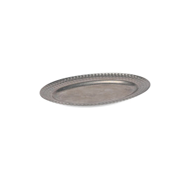 BonBistro Serveerschaal 30x20cm met gestructureerde rand antique zilver Serve