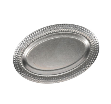 BonBistro Serveerschaal 48x31cm met gestructureerde rand antique zilver Serve