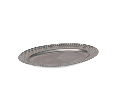 BonBistro Serveerschaal 48x31cm met gestructureerde rand antique zilver Serve