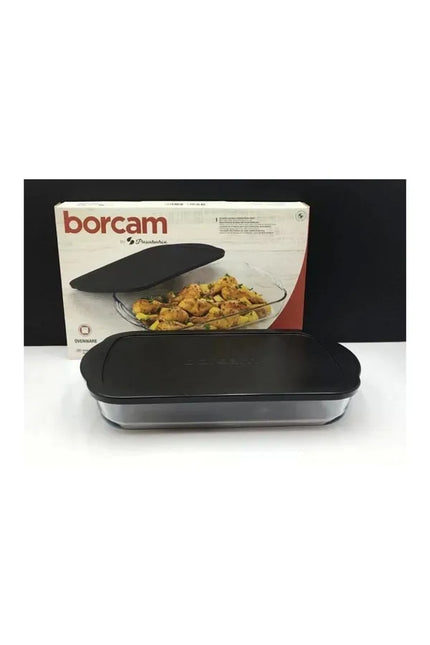 BORCAM Borcam Rechthoek Ovenschaal Met Deksel Zwart | 3850cc