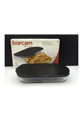 BORCAM Borcam Rechthoek Ovenschaal Met Deksel Zwart | 3850cc
