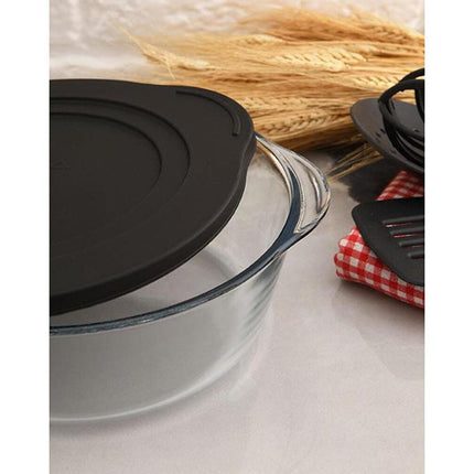 BORCAM Borcam Rond Ovenschaal Met Deksel Zwart | 2100cc