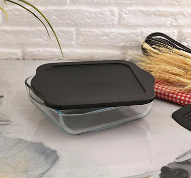 BORCAM Borcam Vierkant Ovenschaal Met Deksel Zwart | 2000cc