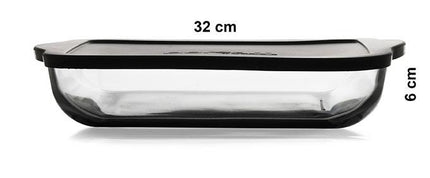 BORCAM Borcam Vierkant Ovenschaal Met Deksel Zwart | 3200cc